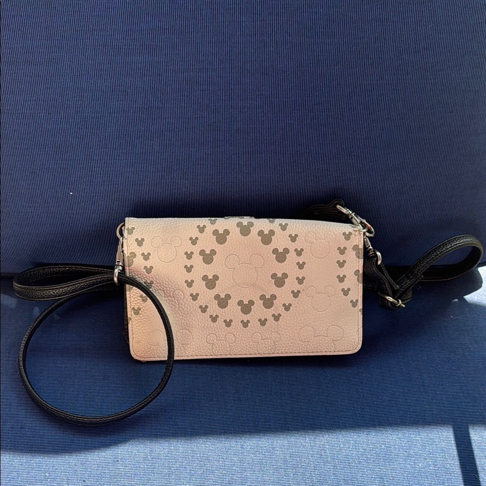 Disney Cream and Gray Crossbody Bag with Mickey Mouse accents